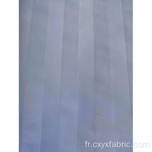 Tissu à carreaux et rayures blanches en polyester
